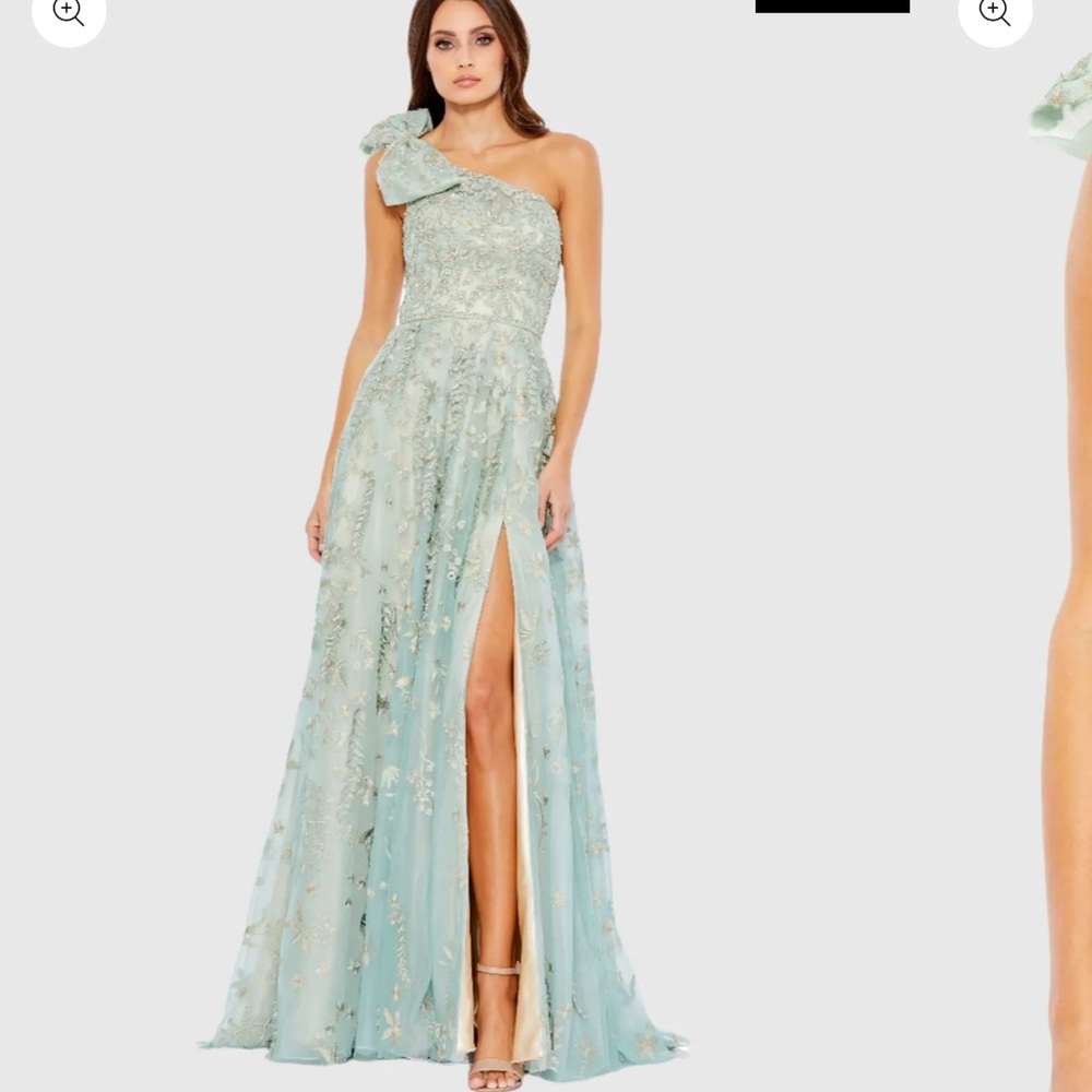Mac Duggal Sage(seafoam) One-Shoulder Gown style #11177